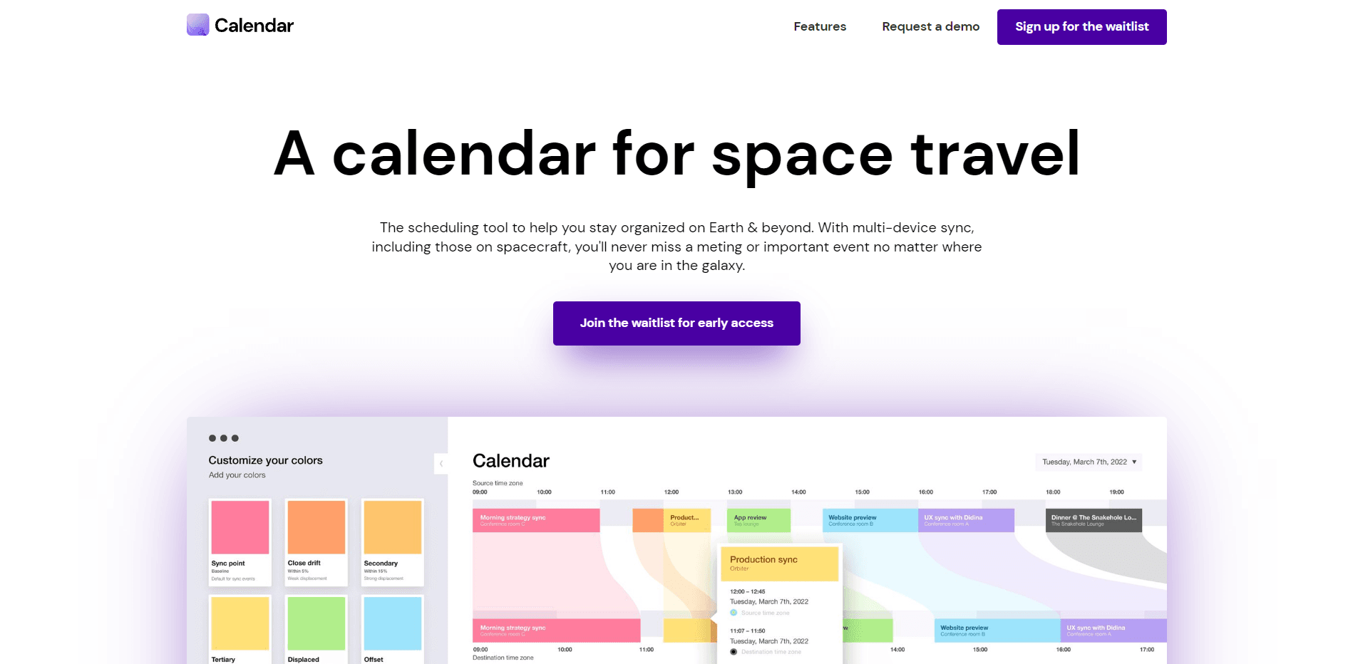 Calendar Website Design